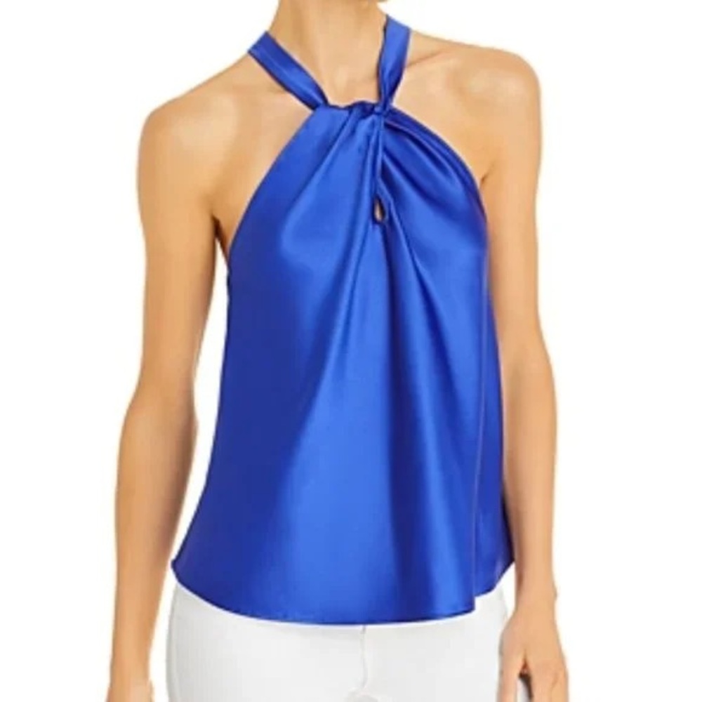 AQUA Bloomingdale’s Blue Halter Top